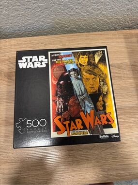 Star Wars Retro Poster 500-Piece Puzzle - Black, Red, Yellow, Orange